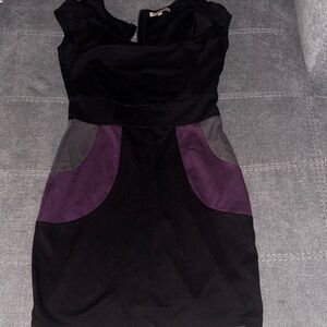 Elegant Black and Purple Women's Dress